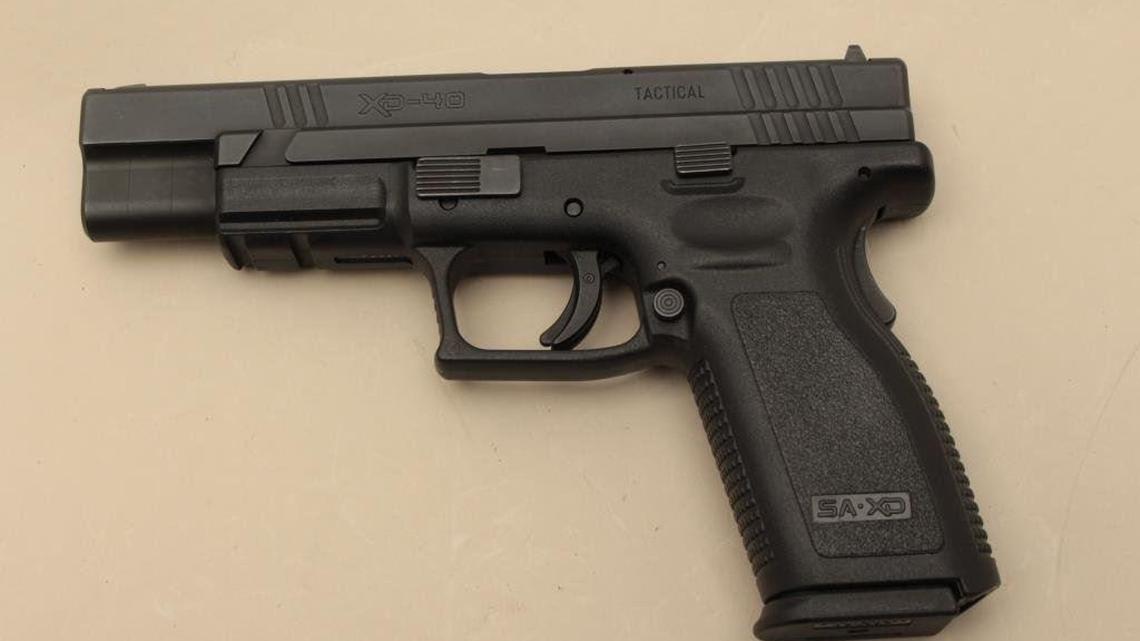 This Springfield Armory XD 40 caliber handgun is the type used in the dog shooting death.
