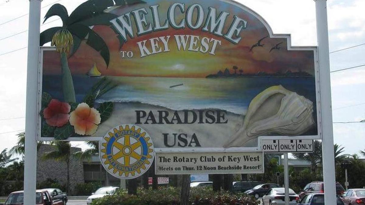 The original Welcome to Key West sign cost the Rotary Club about $8,000.