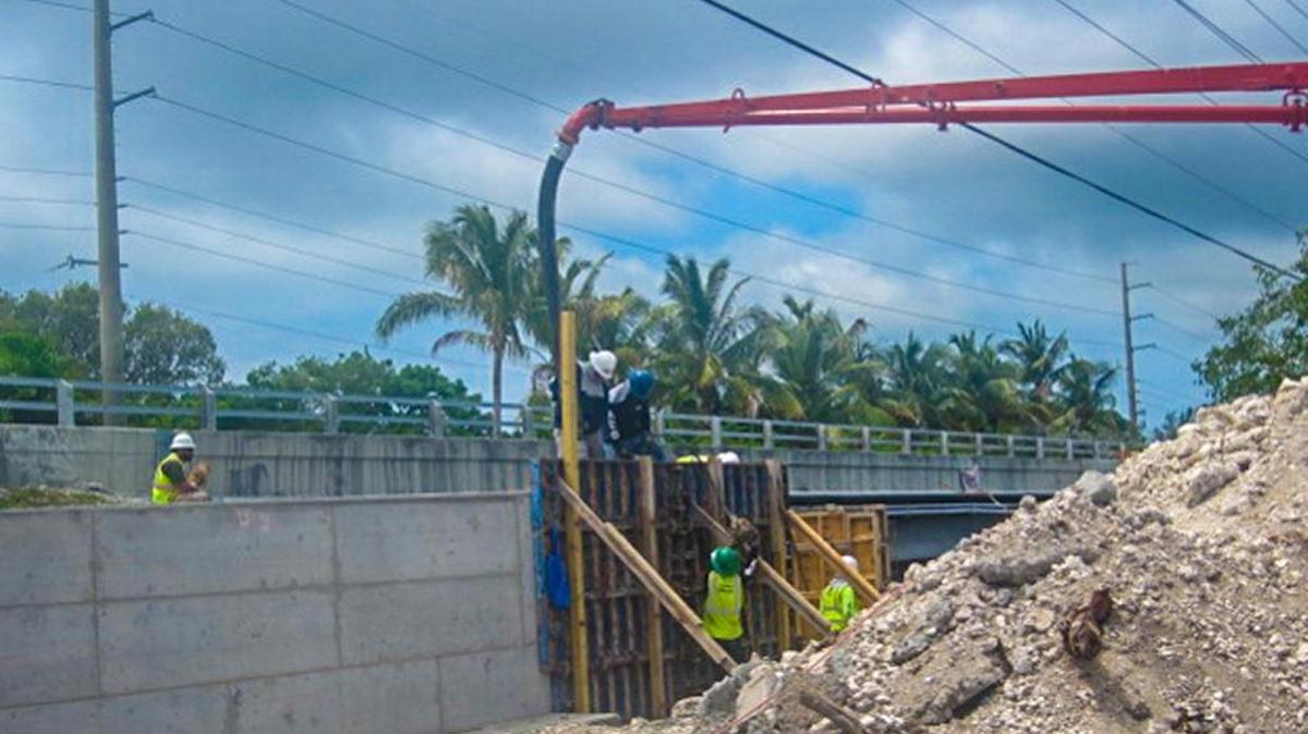 Construction began at the new pedestrian bridge over Marvin D. Adams Waterway in Key Largo in February and is expected to be completed in December.