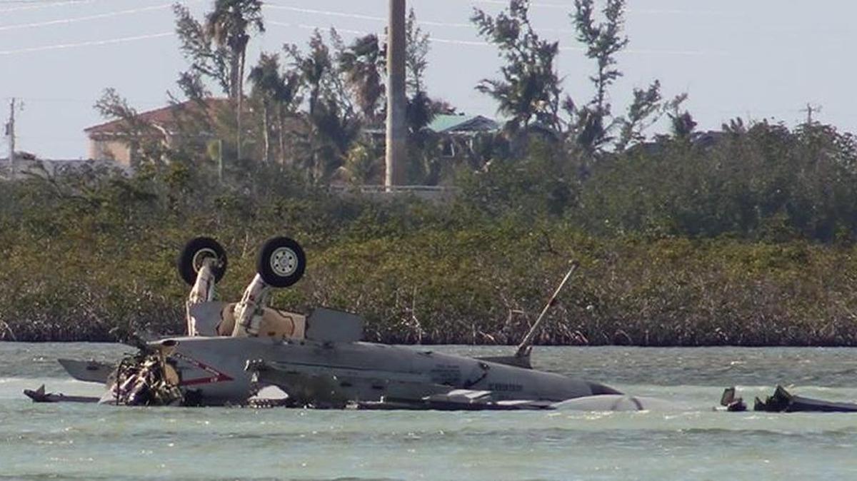 This is the wreckage of the Navy jet that crashed in Key West on Wednesday.