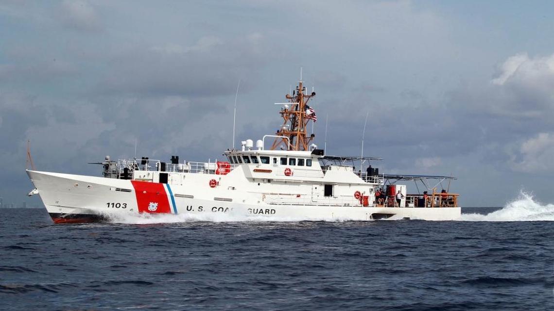 A U.S. Coast Guard cutter is seen in Biscayne Bay as part of training exercises in October 2012. The Coast Guard launched a criminal investigation on Wednesday, May 4, 2016, after a report of a shooting in the waters southwest of the Marquesas Keys.