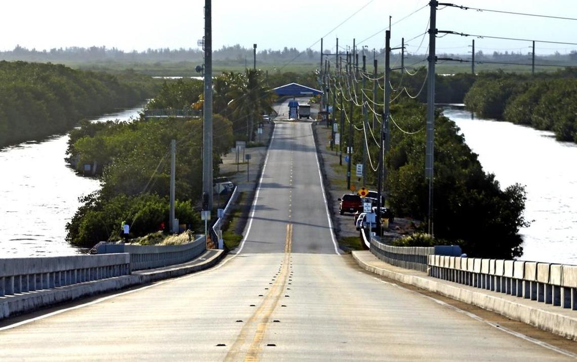 The view looking north of the toll plaza on Card Sound Road on Aug. 14, 2015. The toll plaza, an alternative route to the Florida Keys, was one of the last remaining manned toll facilities in South Florida at the time.