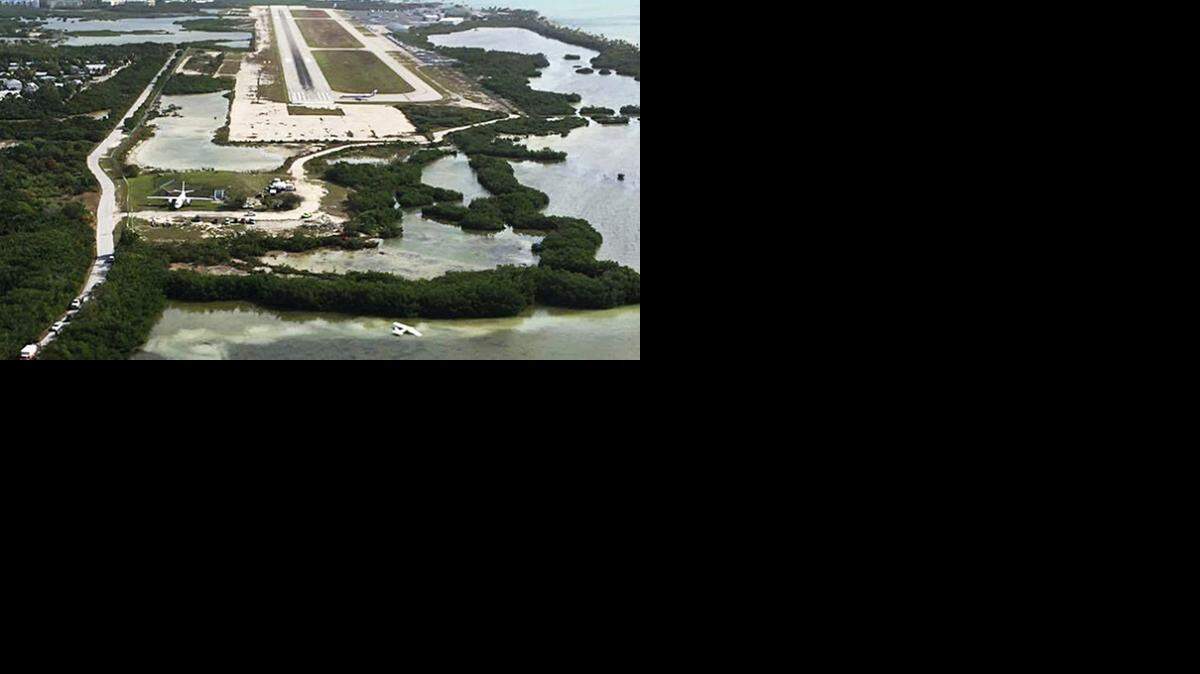 
A small plane landed short of the runway in the Florida Keys on January 3, 2015, ending up in salt ponds with passengers on board
