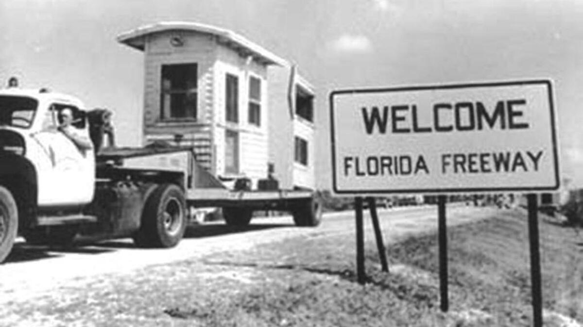 A U.S. 1 toll booth at Lower Matecumbe Key is removed in 1954. Local governments now are seeking a new effort to see if the Florida Keys highway can assess tolls again.