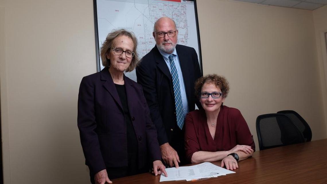 From left, Joan Schaeffer, Jewish Community Services President Fred Stock and Donna Dambrot discuss launching Miami-Dade County's first affiliation with SAGE, Services and Advocacy for GLBT Elders.