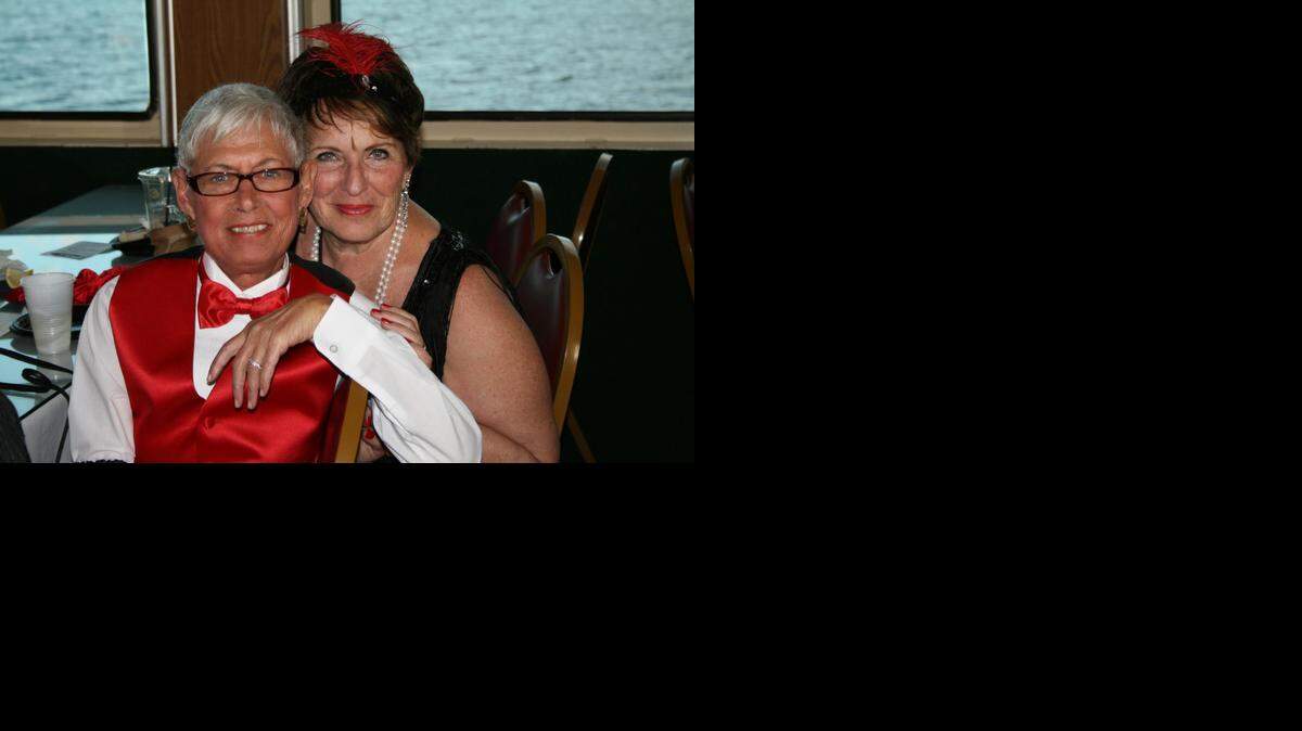 
Carol Goldwasser and wife Arlene Goldberg of Fort Myers, together for 47 years, at a 2012 Visuality LGBT youth fundraiser. Goldwasser died in March.
