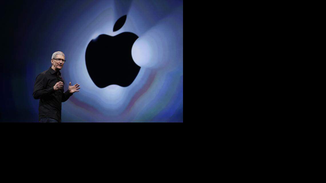 
Apple CEO Tim Cook speaks during an Apple event in 2012.
