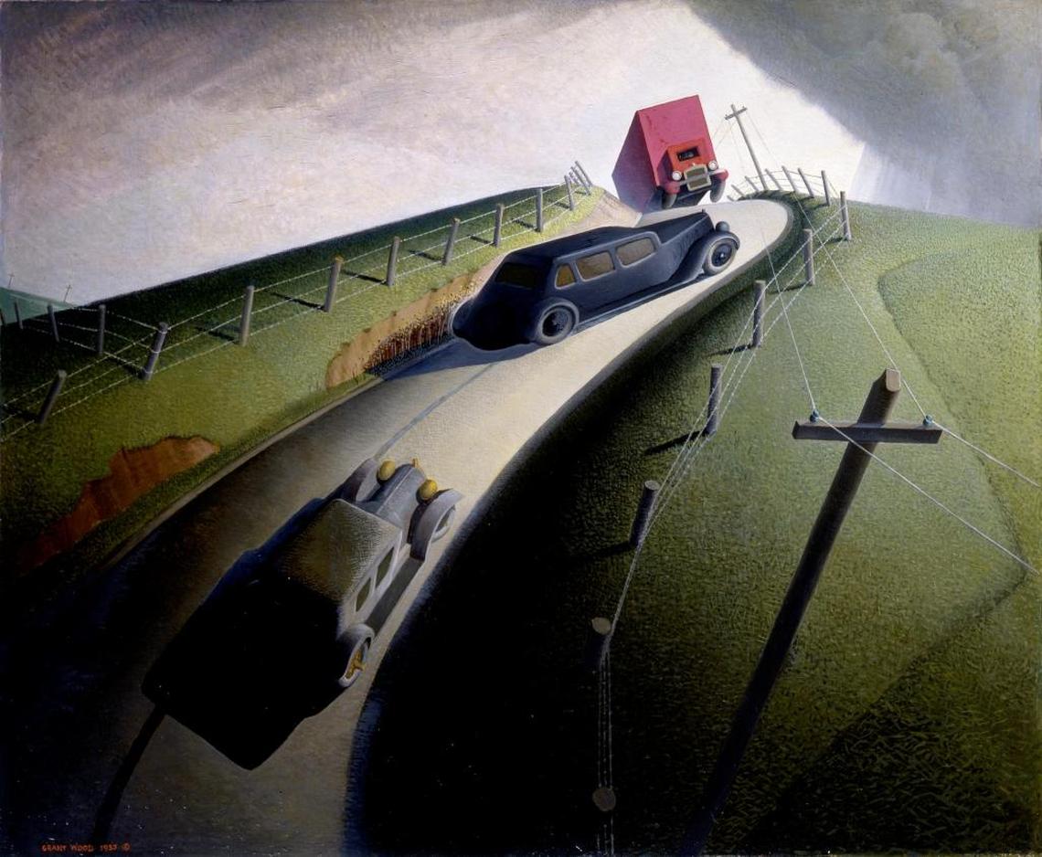 "Death on the Ridge Road," 1935, oil on composition board.