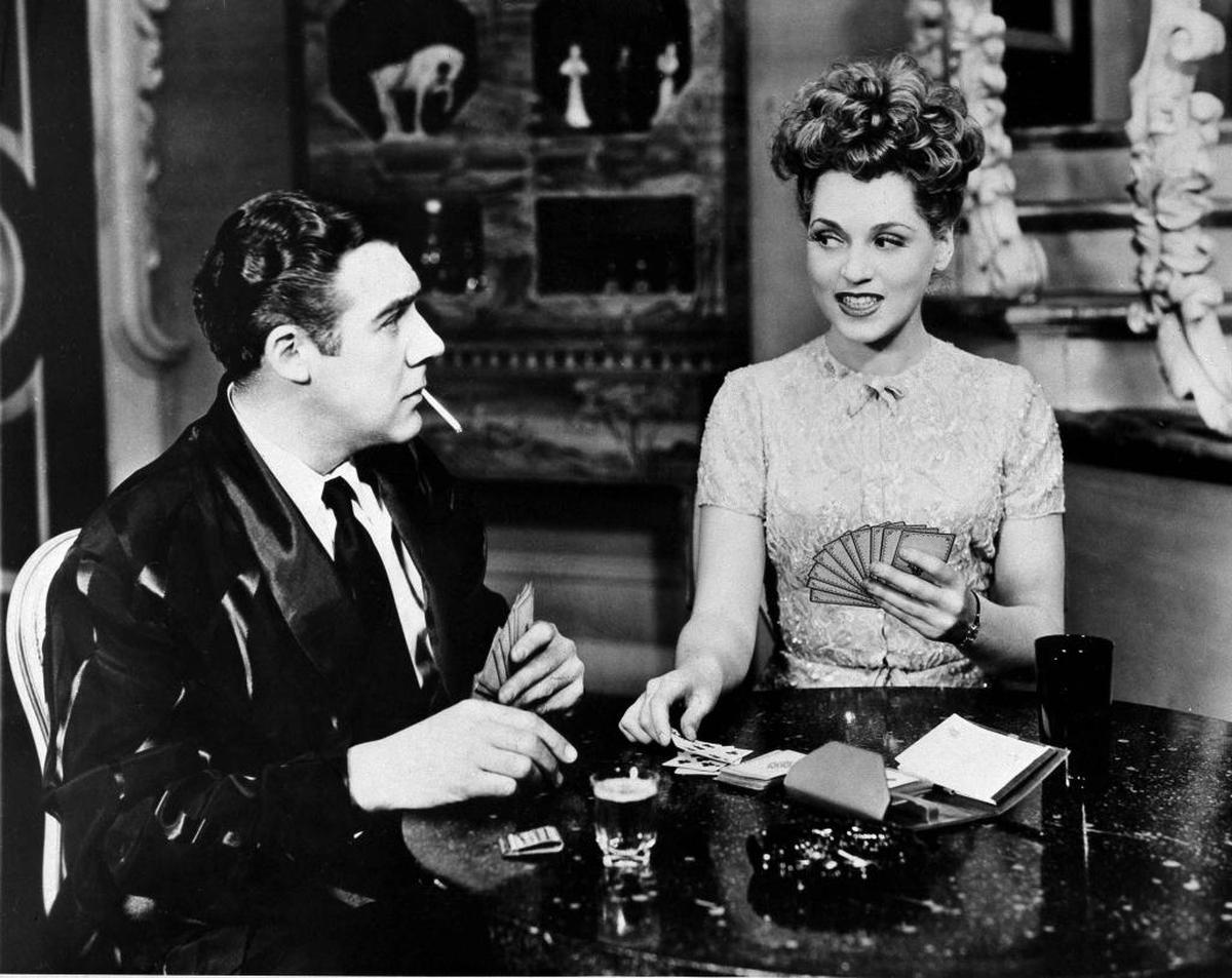 Paul Douglas and Judy Holliday, appear in a scene from the play ‘Born Yesterday,’ by Garson Kanin, which had its premiere at the Lyceum Theater in New York, Feb. 4, 1946. Holliday recreated the role in the 1950 film version and won a Best Actress Oscar.