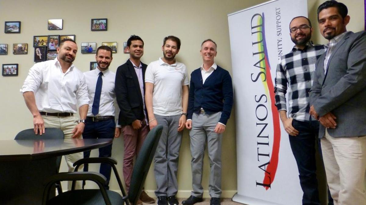 Staff members at Latinos Salud’s new office at 9580 SW 107th Ave. in Kendall.