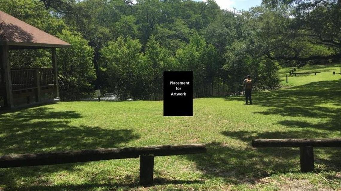 A location at 22-acre Enchanted Forest Elaine Gordon Park, where North Miami wants to mount the a sculpture dedicated to the LGBTQ community.