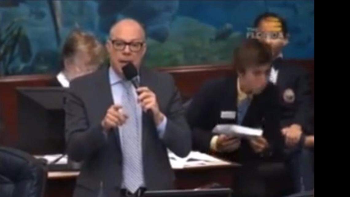 
Florida House Rep. David Richardson, D-Miami Beach, speaks April 8 during discussion of the adoption bill.
