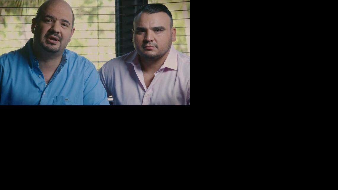 
Husbands Christian Ulvert and Carlos Andrade in the SAVE campaign video for Charlie Crist.
