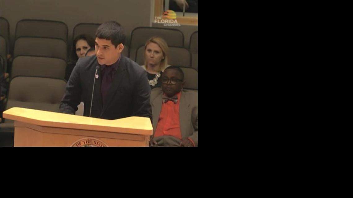 
Gabriel Garcia-Vera of the National Latina Institute for Reproductive Health testifies in Tallahassee on Tuesday.
