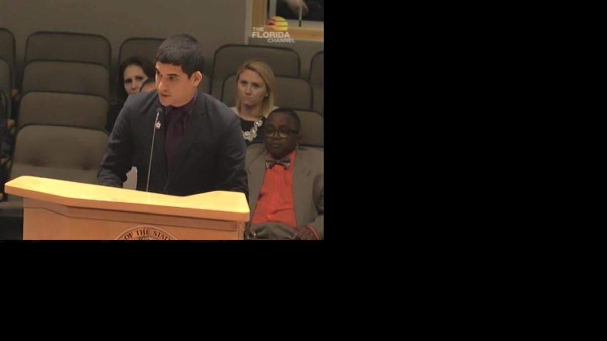 
Gabriel Garcia-Vera of the National Latina Institute for Reproductive Health testifies in Tallahassee on Tuesday.
