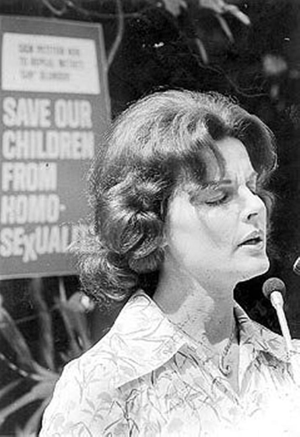 February 1977: On a single Sunday, antigay church activists led by singer and Florida orange juice spokeswoman Anita Bryant collected nearly 12,000 petitions demanding a referendum on a new county ordinance that banned discrimination in housing, public accommodations and employment on the basis of ‘affectional or sexual preference.’ The following June, voters repealed the law.