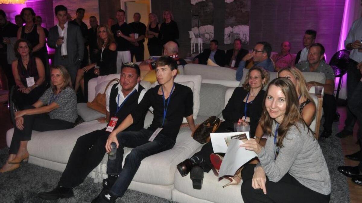 
MiFo LGBT Film Festival Producer Circle members on Saturday night at the W Fort Lauderdale watch trailers for the upcoming Broward festival.
