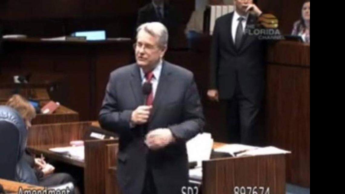 
Florida Sen. Don Gaetz, R-Niceville, speaks April 8 in favor of officially repealing Florida’s 1977 gay adoption ban.
