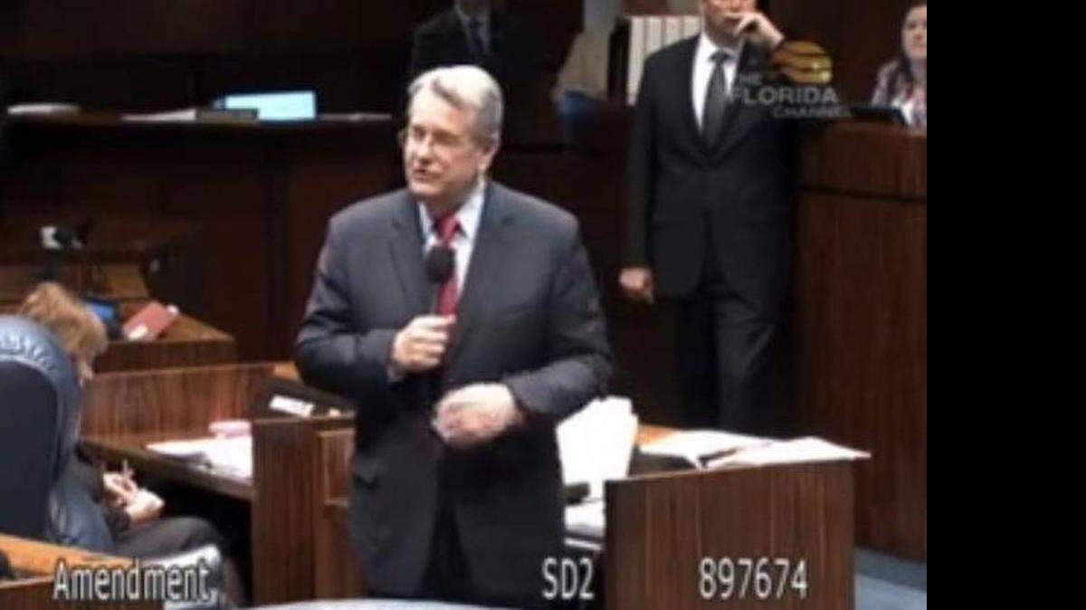 
Florida Sen. Don Gaetz, R-Niceville, speaks April 8 in favor of officially repealing Florida’s 1977 gay adoption ban.
