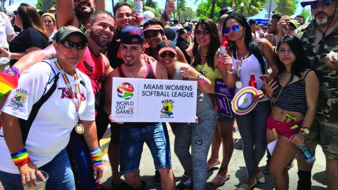 Members of the Miami Women’s Softball League will participate in World OutGames Miami.