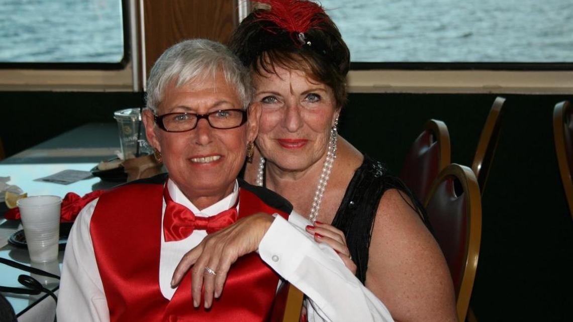 Carol Goldwasser, left, and Arlene Goldberg were together for 47 years and married nearly 2½ years before Goldwasser died March 13, 2014.