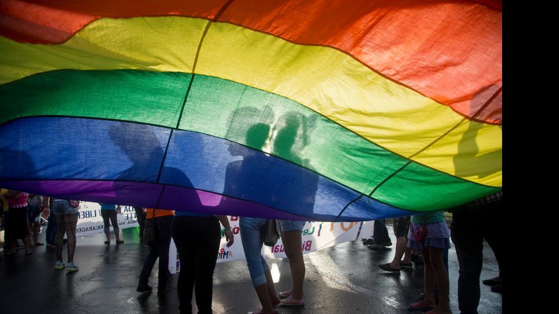 
This photo of a march by members of the LGBT movement in the International Day Against Homophobia in Managua, Nicaragua, on May 17, illustrates the cover of the new report entitled Humanitarian Diplomacy.

