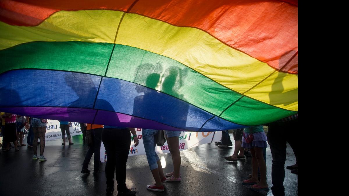 
This photo of a march by members of the LGBT movement in the International Day Against Homophobia in Managua, Nicaragua, on May 17, illustrates the cover of the new report entitled Humanitarian Diplomacy.
