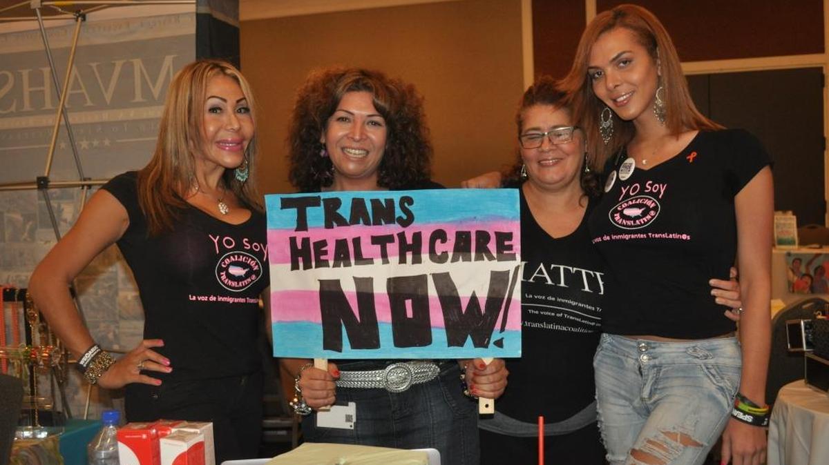 
Eva Garcia, Arianna Lint, Lillian Gonzalez and her trans daughter, Amelia Gonzalez, at the 2015 Southern Comfort conference in Weston.
