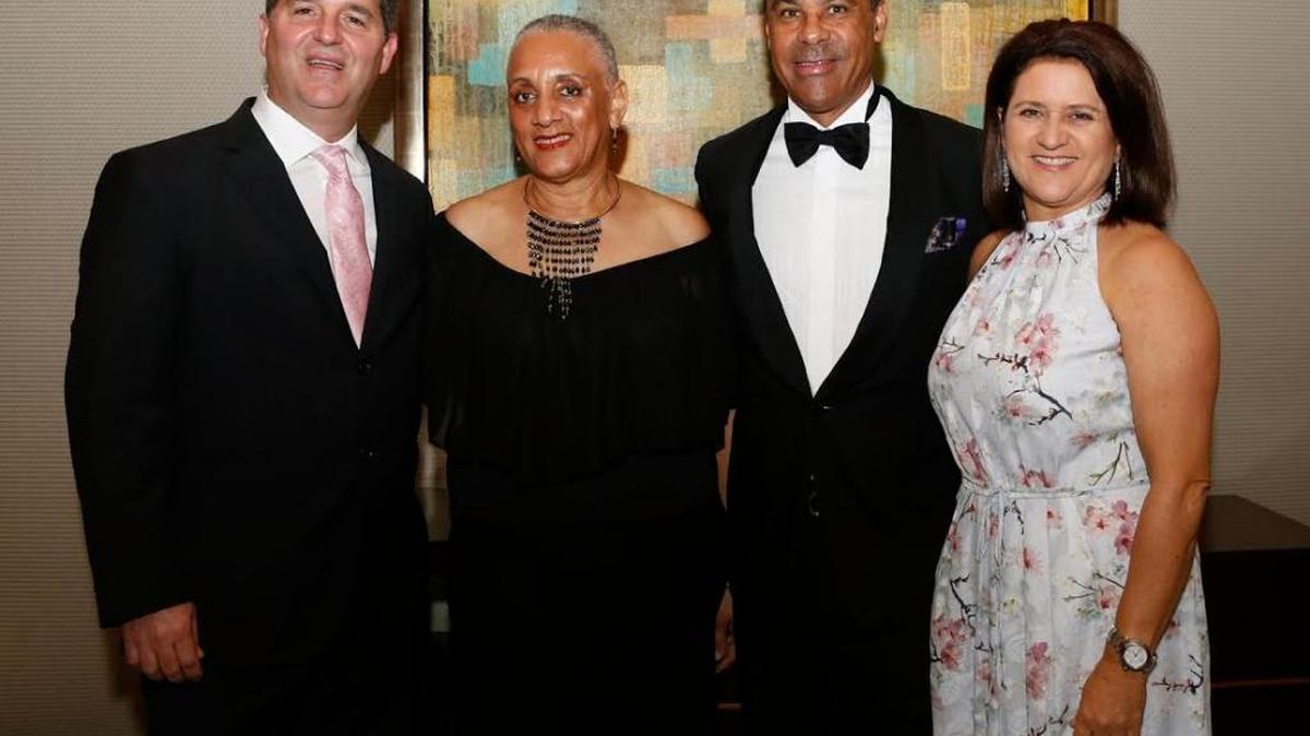 The American Friends of Jamaica 2017 honorees, from left, William Mahfood, Cheryl Wynter, Dr. Kevin Coy and President Wendy Hart. The annual Jamaica Charity Gala, held Saturday at the Four Seasons Miami hotel, raised more than $52,000 for charities in Jamaica.