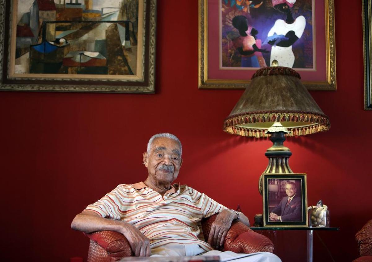 Garth Reeves, 98, pictured in his Sans Souci home, is being honored with a street co-designation on a portion of Northwest Sixth Street on Friday, Nov. 3, 2017. Reeves grew up in Miami and played a key role in the desegregation of the golf courses and the beaches.