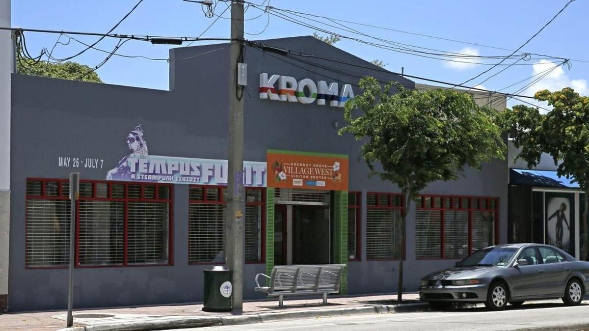 The Kroma Art gallery is located on Grand Avenue, the main drag that runs through the historic Bahamian enclave of the West Grove. Miami officials will study whether to declare the West Grove as a historic district.