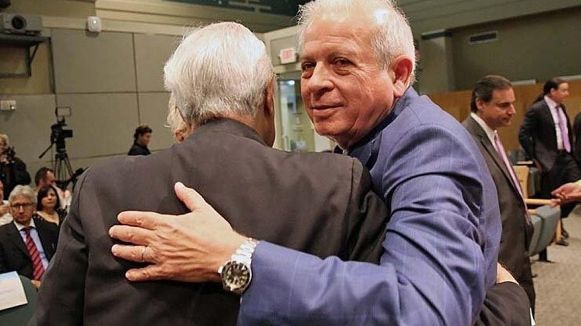 Miami Mayor Tomas Regalado is greeted by well-wishers before his final State of the City address on Friday.