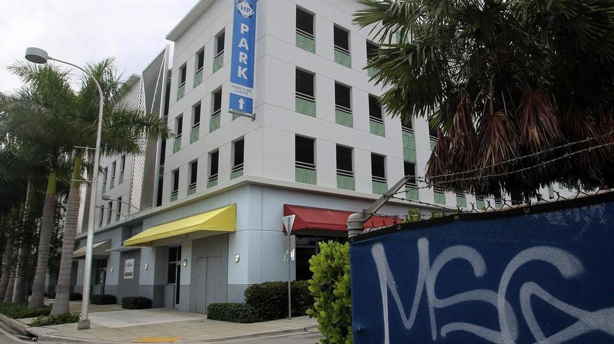 
A boarded-up storefront at Marlins Park, at Home Plate Garage on Northwest Seventh Street. Promises that Marlins Park would prove an economic boon to Little Havana have not panned out. A push to build a soccer stadium next door raises questions about similar promises. Marlins Park is at 501 Marlins Way, Miami.

