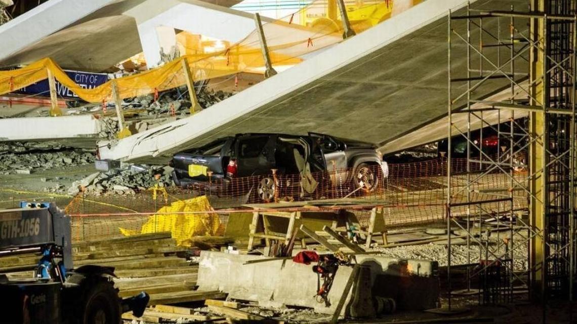 Florida International University student Alexa Duran, 18, was driving this blue SUV when she was killed near FIU in the bridge collapse on March 15, 2018. Richard Humble, a 19-year-old FIU student who escaped the vehicle alive, filed a civil lawsuit claiming the firms involved in the bridge’s construction acted negligently and should have re-routed traffic.