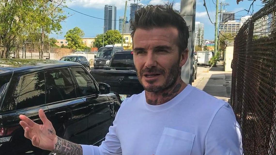 David Beckham talks about his vision for a Major League Soccer stadium in Overtown on Friday, March 2, 2018.