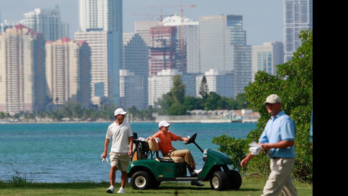 
One of the few breaks in the mangroves at the Crandon Park golf course, as shown in this 2008 file photo. Donald Trump wants to clear out and trim many of the trees to open up view corridors of Biscayne Bay as part of a plan to upgrade the county-owned course. 
