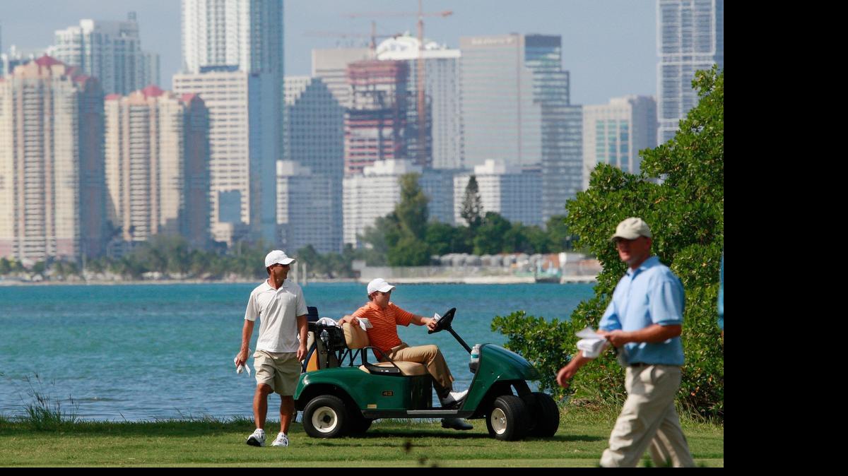 
One of the few breaks in the mangroves at the Crandon Park golf course, as shown in this 2008 file photo. Donald Trump wants to clear out and trim many of the trees to open up view corridors of Biscayne Bay as part of a plan to upgrade the county-owned course. 
