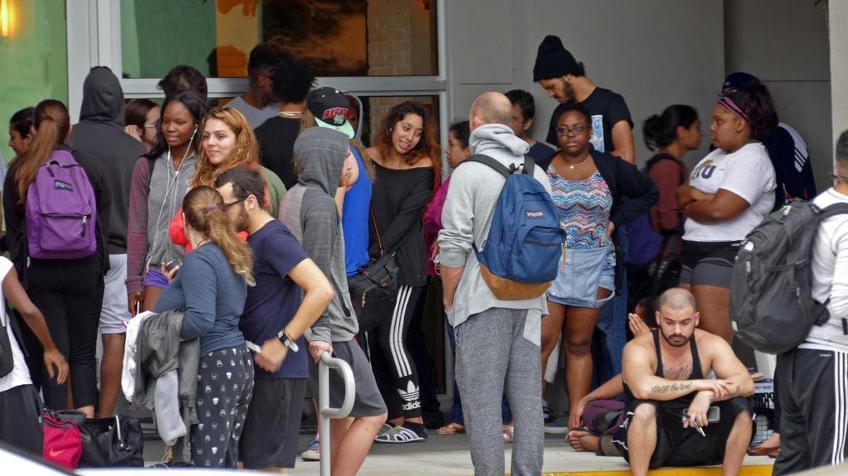 A fire at an FIU student apartment complex at Southwest 109th Avenue and Seventh Street displaces students Tuesday December 1, 2015.