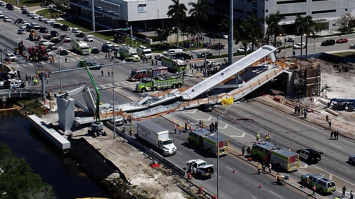 A pedestrian bridge at Florida International University collapsed on March 15, five days after it had been installed over Southwest Eighth Street and State Road 41.