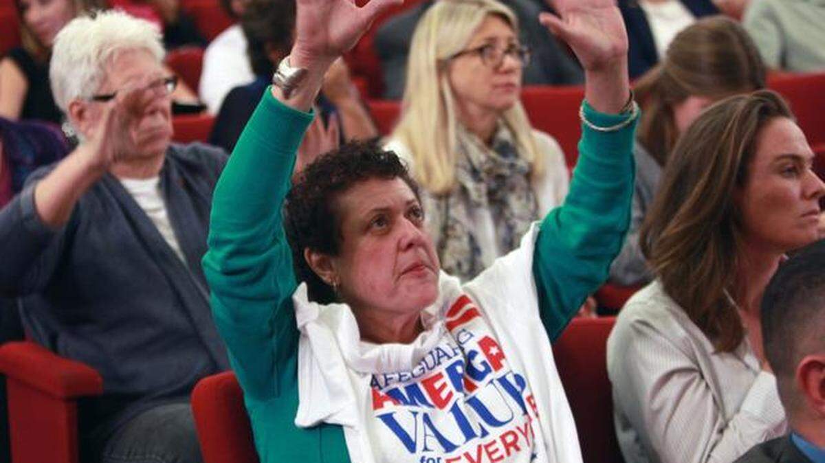 
The Miami-Dade commission chambers were full during the Dec. 2, 2014 debate on whether to expand the county’s human rights ordinance to include transgender protections. The commission passed the legislation. The 2020 mayoral candidates voted differently: Esteban “Steve” Bovo Jr. voted No and Daniella Levine Cava voted Yes. 
