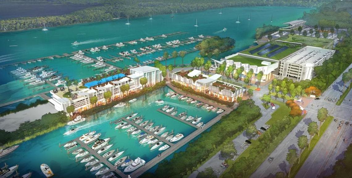 A rendering of the Virginia Key marina project proposed by Suntex and designed by Edgewater Resources.