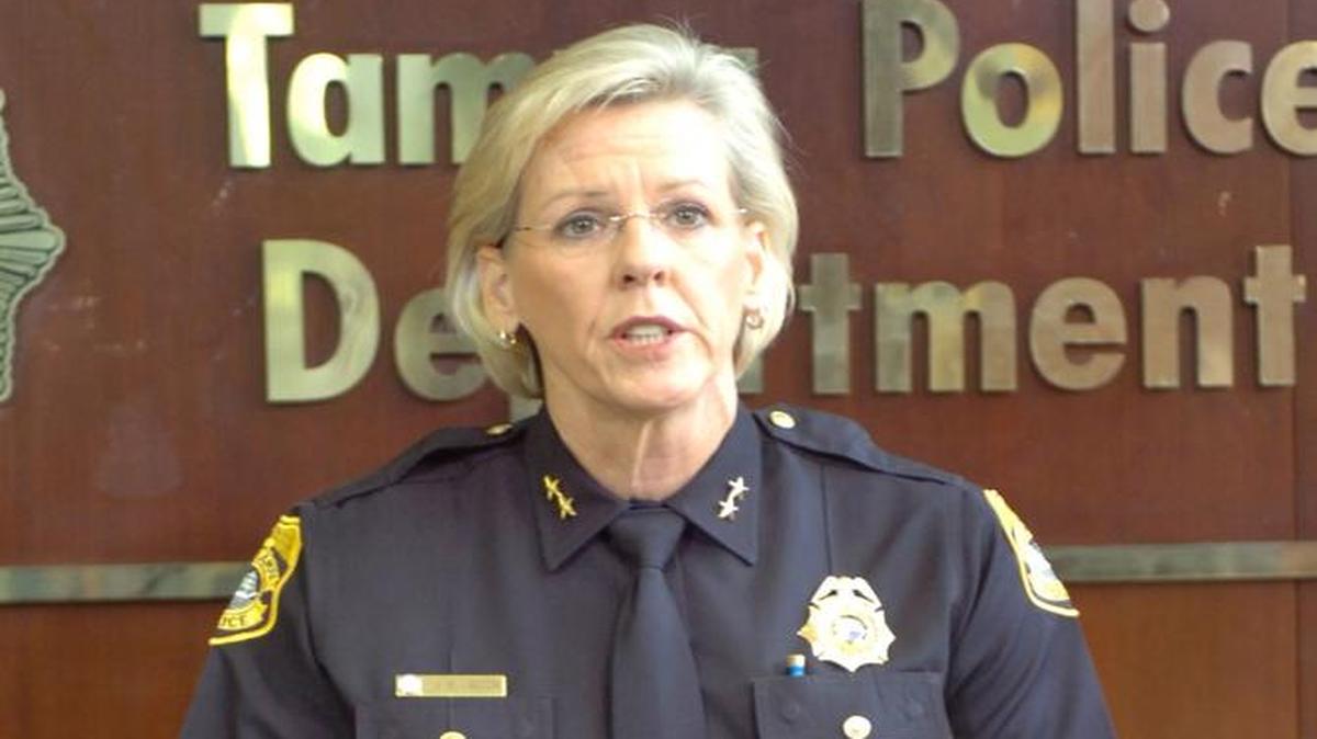 Former Tampa Police Chief Jane Castor, seen during a press conference on Aug. 17, 2011. Castor has been tabbed to monitor a settlement between the city off Miami and U.S. Department of Justice.