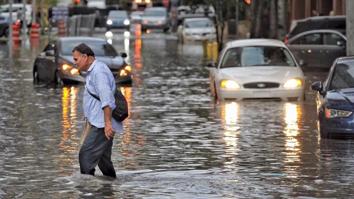 The Miami bond money could help prevent flooding like this scene in the Brickell area on Aug. 1, 2017.