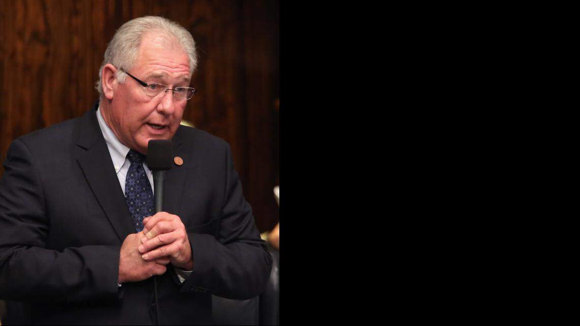 
State Sen. Greg Evers, R-Baker, presents a bill concerning prisons during a legislative session March in Tallahassee.
