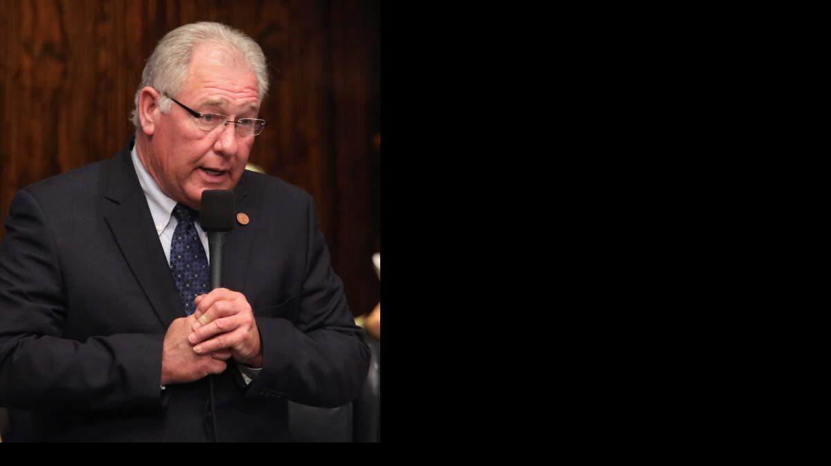 
State Sen. Greg Evers, R-Baker, presents a bill concerning prisons during a legislative session March in Tallahassee.
