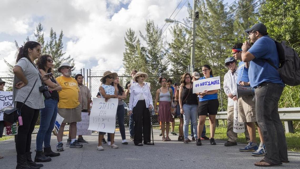 Dozens expressed their solidarity with the 10 Bangladeshi immigrants detained at Krome.