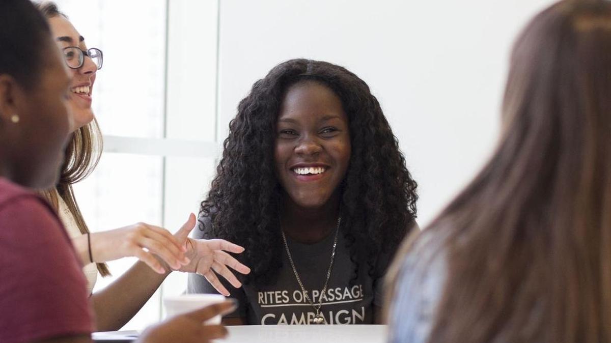 Amanita Pierre, 18, speaks on how she’s worked through familial and personal struggles before becoming a Bank of America Student Leader during an interview on Monday, Aug. 14, 2017.