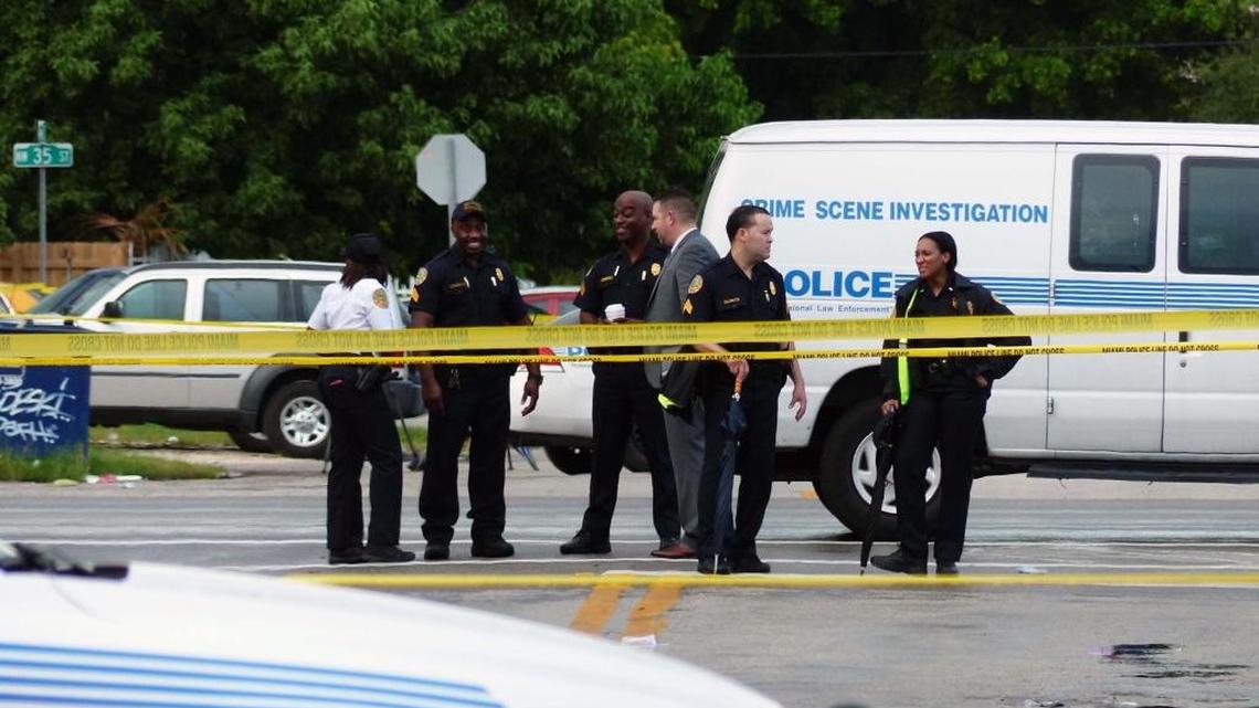Miami Police were at the scene of a shooting at El Nuevo Romance restaurant and nightclub at 3451 NW 36th St. Police say four people were shot, one fatally, outside the club around 6 a.m. Saturday, Sept. 10, 2016.