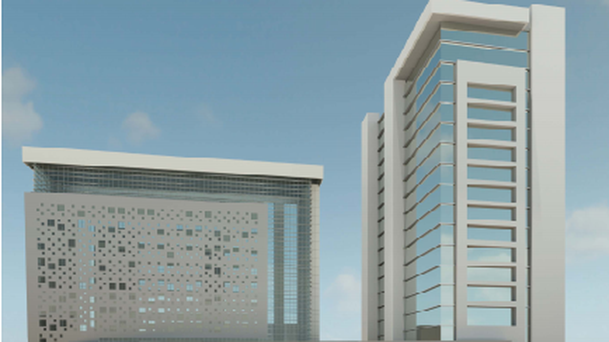 A rendering by Miami-Dade’s Internal Services Department of what a new civil courthouse could look like next to downtown Miami’s Children’s Courthouse.