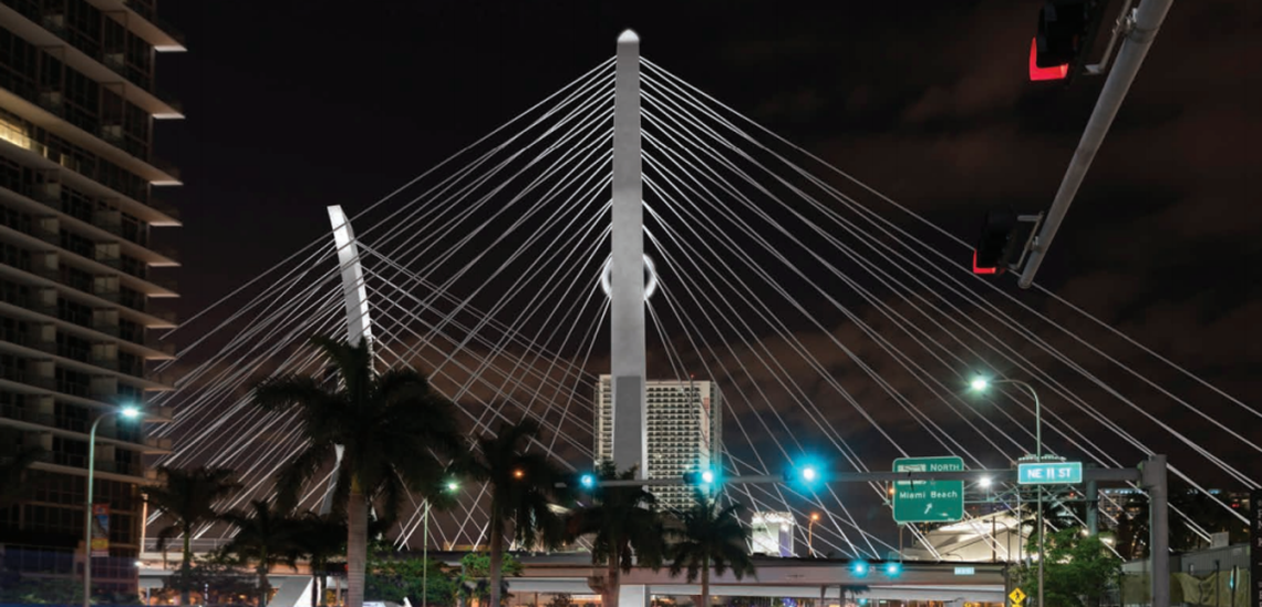 The losing selection for Miami’s I-395 “signature bridge,” as determined by a panel selected by the Florida Department of Transportation. The scoring is in dispute.